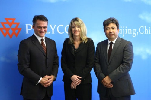 Polycom��̫�^(q��)�����ձȺ����������ޅ^(q��)����Hansjoerg Wagner (��һ)��Polycomȫ���N�ۈ�(zh��)�и�����Tracey Newell(����)��Polycom�Ї�(gu��)�^(q��)����(j��ng)�����(��һ)